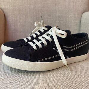 Rag & Bone Womens Retro Canvas Court Sneaker in black and ivory Sz 38/8 in box